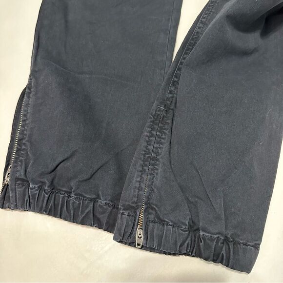 Nili Lotan French Military Pants Size 2 Cargo Jogger Black Cotton Zip Ankles - Picture 8 of 14